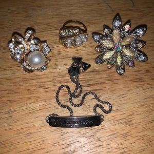 Rings and bracelet for costume jewelry